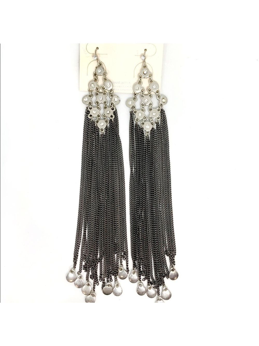 NEW-MULTI Chains Rhinestones Chandelier Earrings